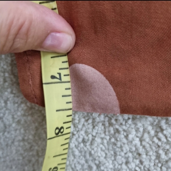 Made In Italy Top Lagenlook One Size Brown Pink Polka Dot Short Sleeve Oversized - Picture 8 of 8